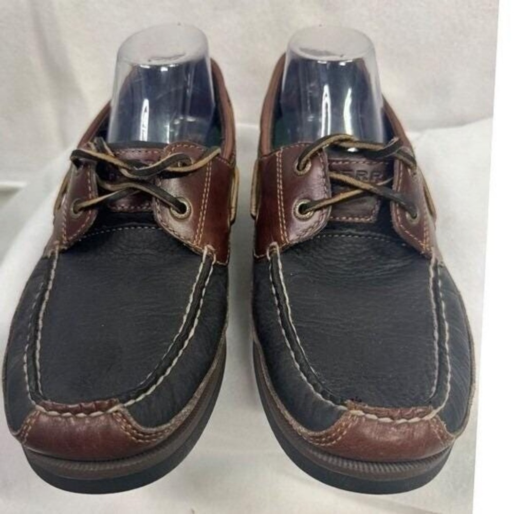 Vintage‎ Sperry Top-Sider Tassel Loafers Men's 9.5M Black Brown Leather Shoes